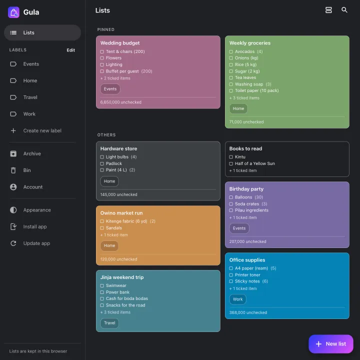 Gula screenshot